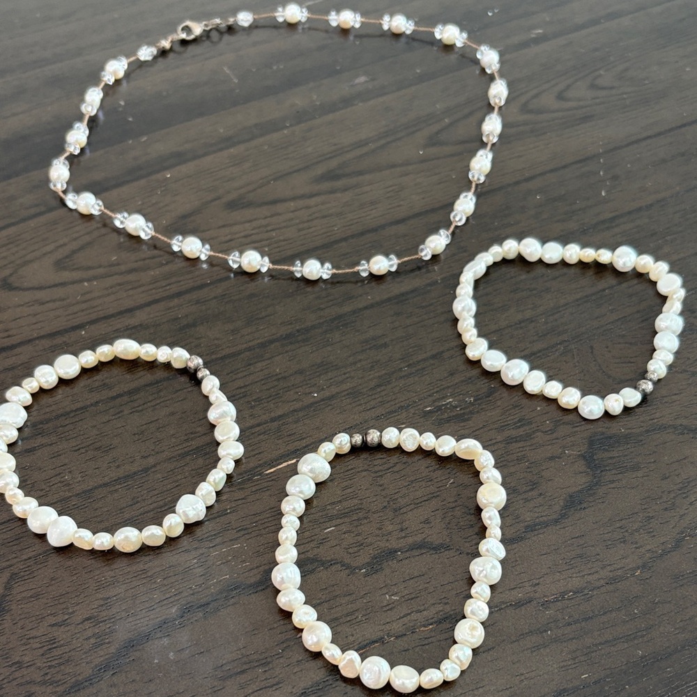 Freshwater Pearls And sterling silver closure and accents